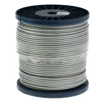 Трос в оплетке DIN 3055, стальной, PVC, d=5/6 мм, в катушке 200 м