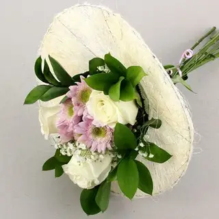 Каркас для букета 30 см, сизаль (гладкий), белый