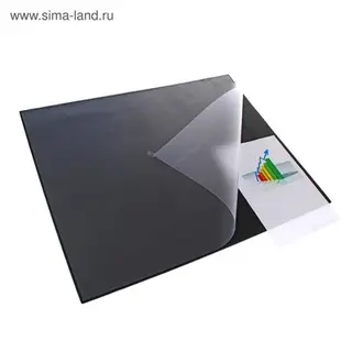 Накладка на стол Durable, 650×520 мм, нескользящая основа, верхний прозрачный лист, чёрная