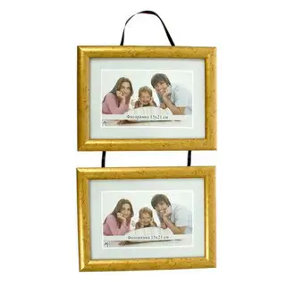 Фоторамка 0068-G (15х21 см)*2 двойная с тесьмой