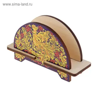 Салфетница "Кудрявая птица", хохлома