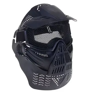 Маска для страйкбола KINGRIN Tactical gear mesh full face mask Include protect neck (Black) MA-08-BK