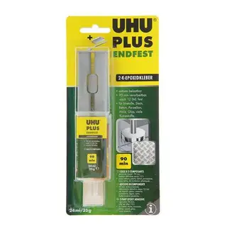 Клей специальный UHU Plus endfest 90 Эпоксидный сверхпрочный двухкомпанетный 2 х 12 мл, в шприце