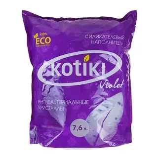 Наполнитель силикагелевый Kotiki, 7,6 л (антибактериальные кристаллы)
