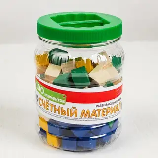Счётный материал "Кубики", 100 шт. в пластиковом контейнере, МИКС