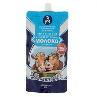 Молоко сгущенное "Волоконовское", дой пак, 270 г