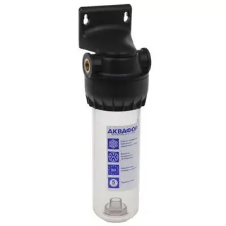 Корпус предфильтра "Аквафор", 1/2", 12х12.5х39см, для холодной воды, армированный, прозрач