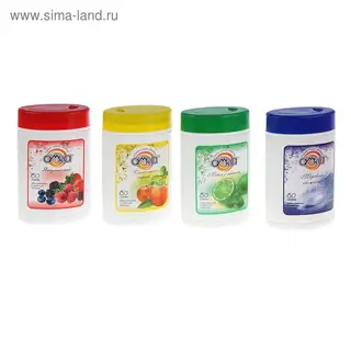 Влажные салфетки Amra, освежающие, банка, МИКС, 80 шт