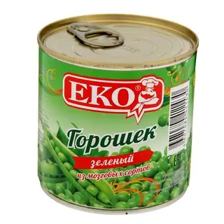 Горошек зеленый "ЕКО", жестяная банка с ключом, 400 г