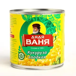Кукуруза ТМ "Дядя Ваня", жестяная банка, 340 г