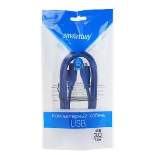 Кабель интерфейсный Smartbuy K750, USB3.0, A(m)-Micro B(9pin), до 4.8Гб/с, 1.8 м, синий