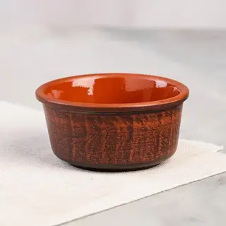 Солонка "Дымлёная", гладкая, глазурованная, красная глина, 0.1 л