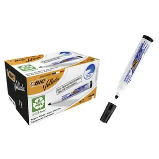 Маркер для досок, стираемый, чёрный, среднее письмо, BIC Velleda 1701