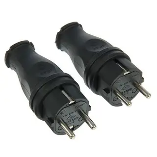 Вилка кабельная каучуковая "Т-Пласт", 16 А, IP44, 2P+E