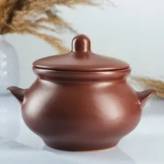 Горшок керамический для запекания «Русский» 0.95 л / 14×15 см, шелк