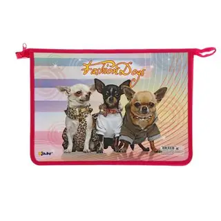 Папка для труда А4 молния сверху, ламинированный картон, ПТ-Р115, Fashion Dogs 3