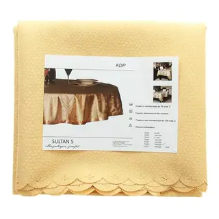 Скатерть жаккард золотистая, 150*220см, 100% полиэстер
