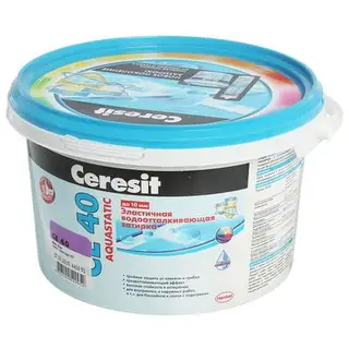 Эластичная водоотталкивающаяся затирка Ceresit CE40 Aquastatic (1-10 мм), лаванда, 2 кг