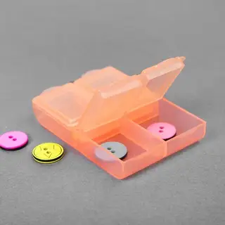 Органайзер для бисера, 6,4 × 4,4 × 1,3 см, цвет оранжевый