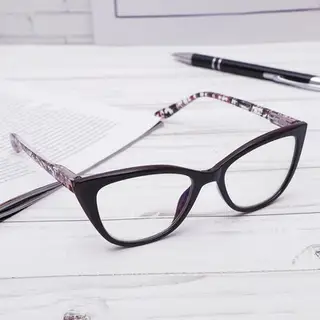 Очки "Кошачий глаз", компьютерные, пластик, цвет чёрно-бордовый, 62-64мм