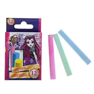 Мелки цветные 12 штук Ever After High, круглые, экструзионная технология