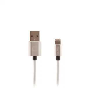 Кабель Qumo, Lightning - USB, в тестильной оплетке, 2.4 А, 1 м, цвет серебро