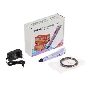 3D ручка Myriwell RP-100B, ABS и PLA, с дисплеем, фиолетовая (+ пластик, 3 цвета)