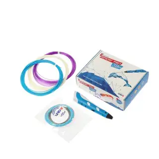 3D ручка SPIDER PEN Start, ABS и UNID Pro, синяя (трафарет + 6 цветов пластика)