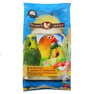 Корм «» для мелких и средних попугаев, с витаминами, 500 г