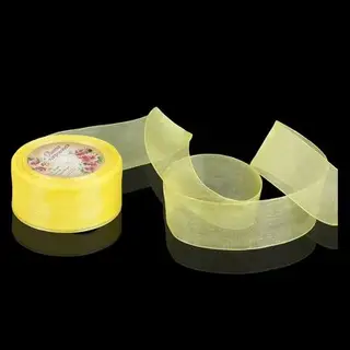 Лента капроновая, 40мм, 20±1м, №15, цвет светло-жёлтый