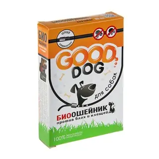 Биоошейник антипаразитарный Good Dog для собак от блох и клещей, черный, 65 см