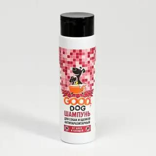 Шампунь антипаразитарный Good Dog для щенков и собак от блох и клещей, 250 мл