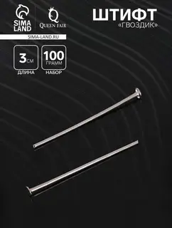 Штифт «Гвоздик» СМ-102, 3 см, 100 г, цвет серебро