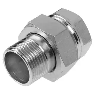 Сгон Aquafit, 3/4", прямой, разъемный (американка), никелированная латунь