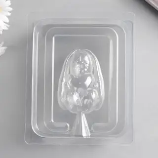 Пластиковая форма 3D "Зайка сидит с сердечком" (набор 2 детали)