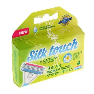 Сменные кассеты Carelax Silk Touch, 3 лезвия, 4 шт