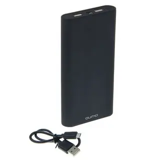 Внешний аккумулятор Qumo PowerAid, 2 USB, 17600 мАч, 1 А, литий-ионный, черный