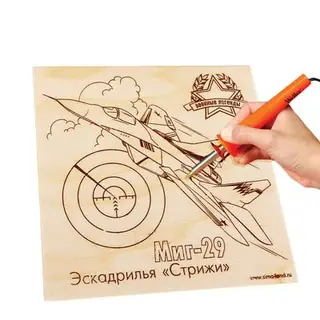 Выжигание-раскраска по дереву «Миг-29»