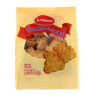 Печенье Топтыжки люкс ТМ "Слодыч", 250 г
