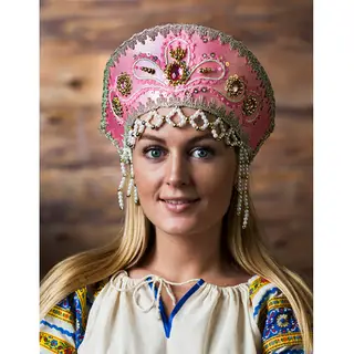 Кокошник "Виктория", цвет розовый, виды МИКС