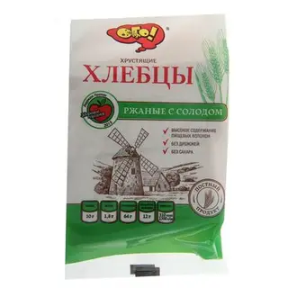 Хлебцы "ОГО!" хрустящие, ржаные с солодом, 75 г