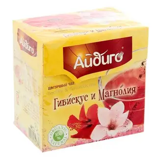 Чай травяной Айдиго Гибискус и магнолия, 10 пак*6 гр