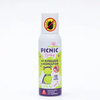 Аэрозоль Репеллент Picnic Baby, от клещей и комаров, флакон, 125 мл