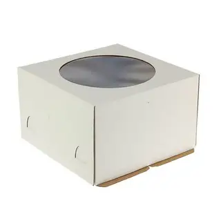 Кондитерская упаковка, короб белый с окном 30 х 30 х 19 см