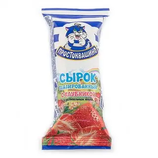 Сырок творожный глазир. 23% 40г. Клубника "Простоквашино"