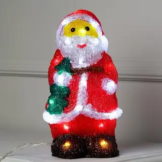 Фигура акрил. "Дед мороз с елкой" 16х13х29 см, с диммером, 30 LED, 220V, БЕЛЫЙ