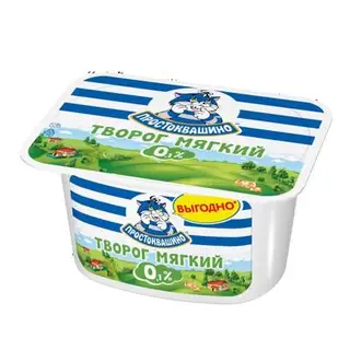 Творог мягкий Нежный обезжиренный 130г. "Простоквашино"