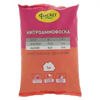 Удобрение минеральное сухое Фаско на основе Нитроаммофоски, 1 кг