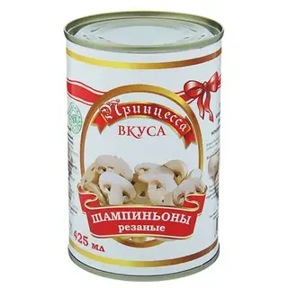 Шампиньоны Принцесса Вкуса резаные, 425 мл