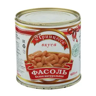 Фасоль белая в собственном соку ТМ "Принцесса вкуса", 425 мл
